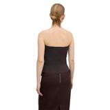 Sculpted Tube Top Brown