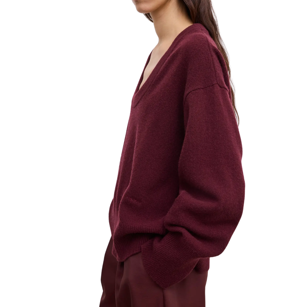 Soft Wool Scoop Knit Burgundy