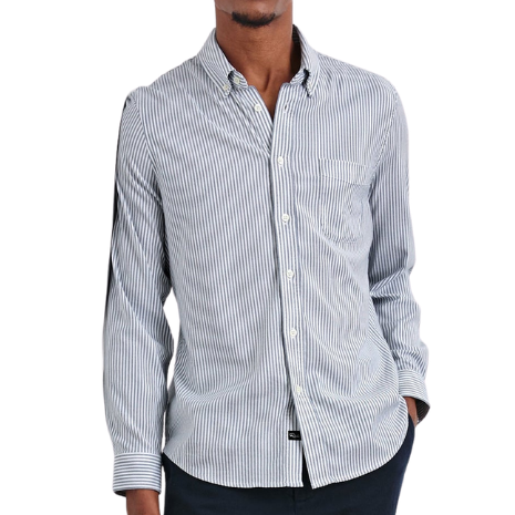 Vance Men's Shirt Blue White Stripe