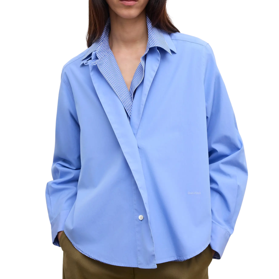 Cropped Shirt Mid Blue