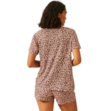 Short Pyjama Set - Liquorice Leopard