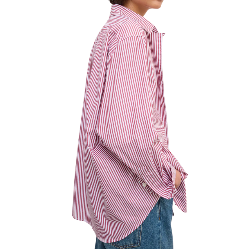 Asymmetric Shirt Red Stripe
