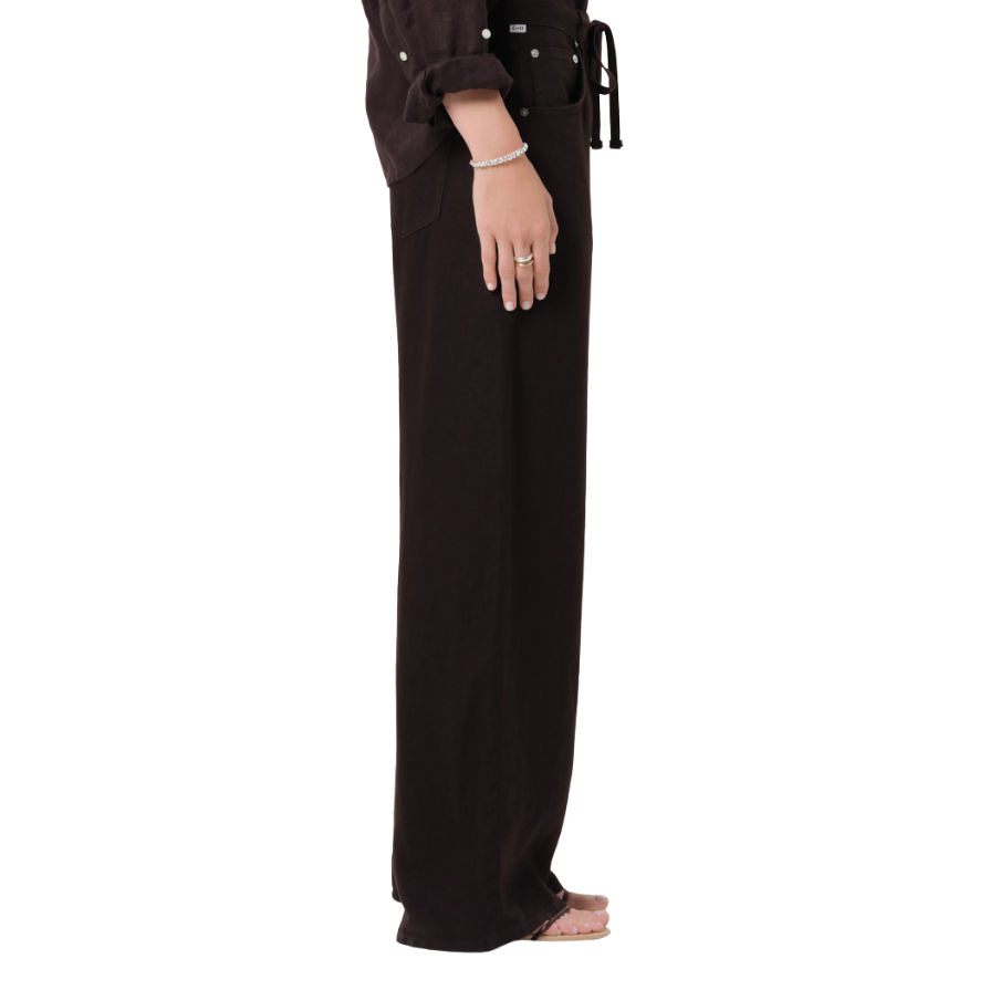 Brynn Linen Choco Linen Trousers