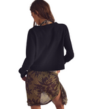 Nocturnal Solid Cardi Velvet Black