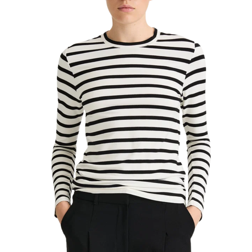 Jersey LS Top White Stripe