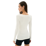 Louise Rib Henley LS Top White