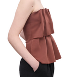 Sculpted Tube Top Mahogny Red