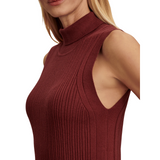 Anastasia Rib Knit Tank Maroon