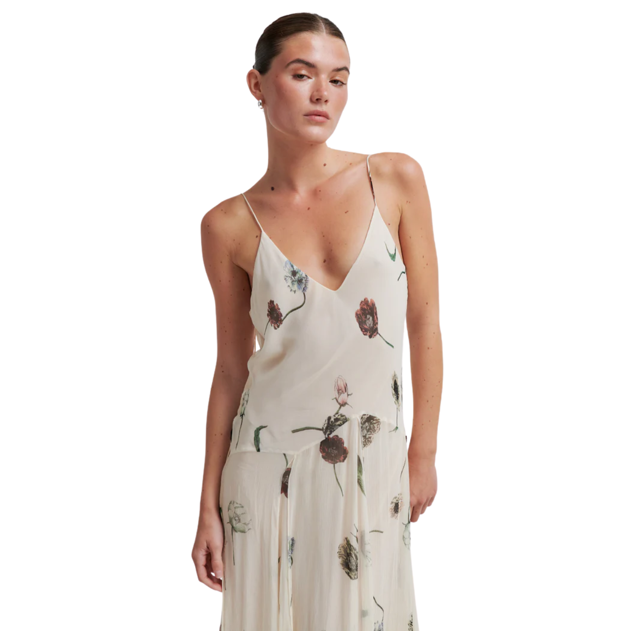 Florala Strap Dress Sand