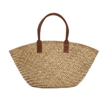 Large Monogram Straw Tote Cognac
