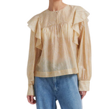 Hide Ruffle Blouse Tan