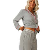 Ecovero Long Pyjama Bottom - Midnight Stripe