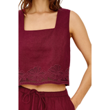 Akira Top Hibiscus Embroidery