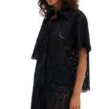 Claudia Lace Shirt Black