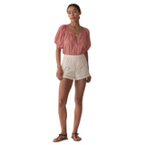 June Top Cerise Gingham