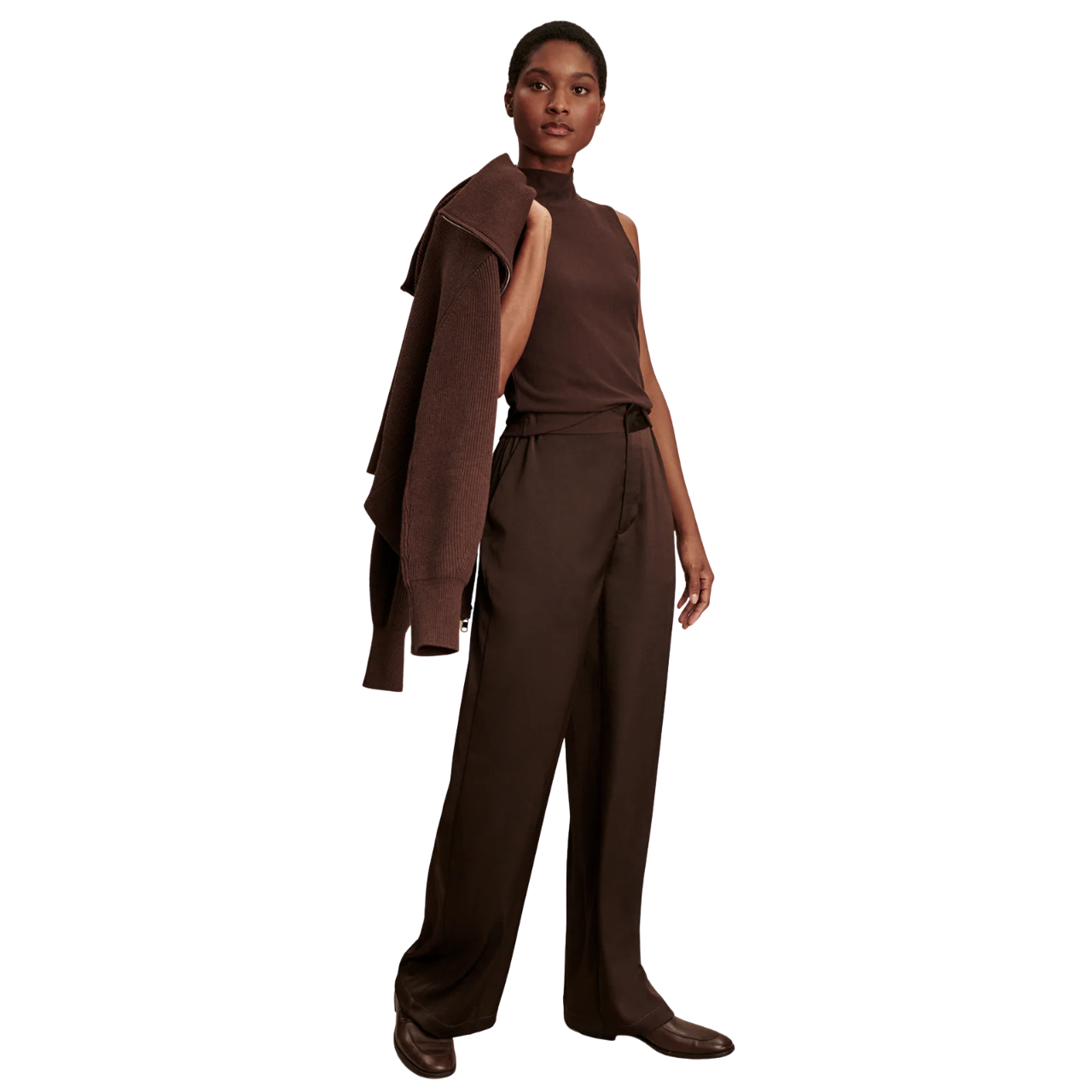 Caley Fitted Rib Tank Coffee Bean