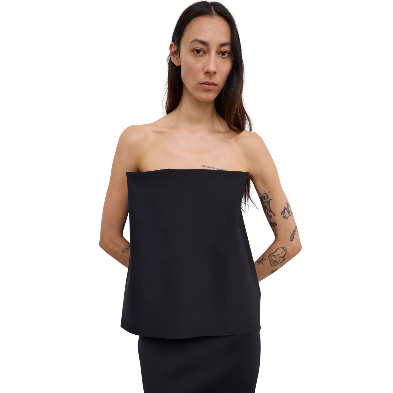 Square Slim Dress Black