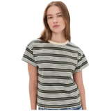 Kelly Green Stripe Boxy Tee
