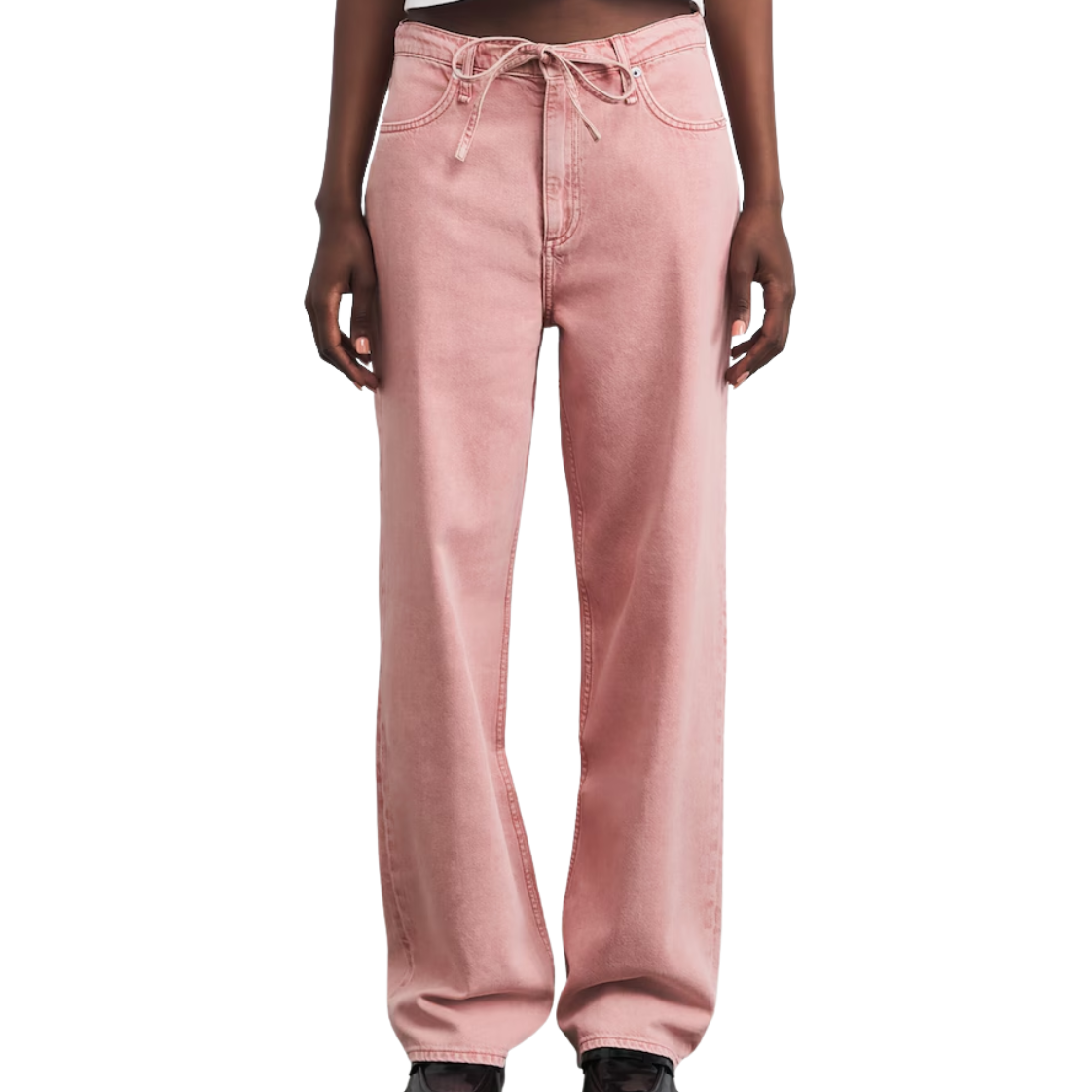 Phoebe Drawstring Jeans Wide Leg Raspberry