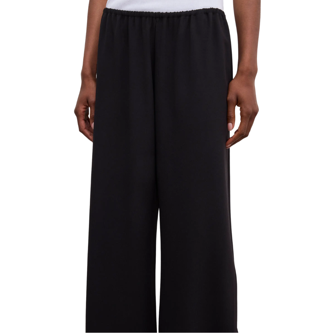 Fluid Crepe Trousers Black