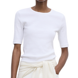 Fitted Rib Tee White