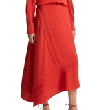 Pintuck Slip Skirt Poppy