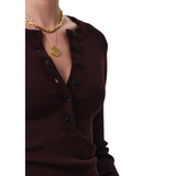 Varra Henley Top Brown