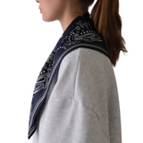 Paisley Scarf Navy Black Whte