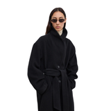 Black Single-Breasted Wool Coat