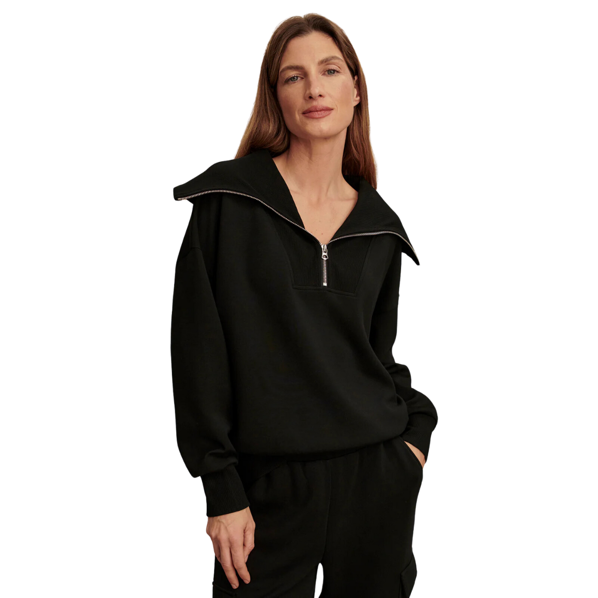 Catherine Half Zip- Black