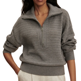 Darla Half Zip Knit - Silver Melange