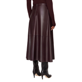 Helius Mahogany Soft Nappa Leather Skirt