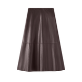Helius Mahogany Soft Nappa Leather Skirt
