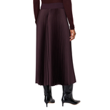 Ella Mahogany Knit Weave Plissé Culottes