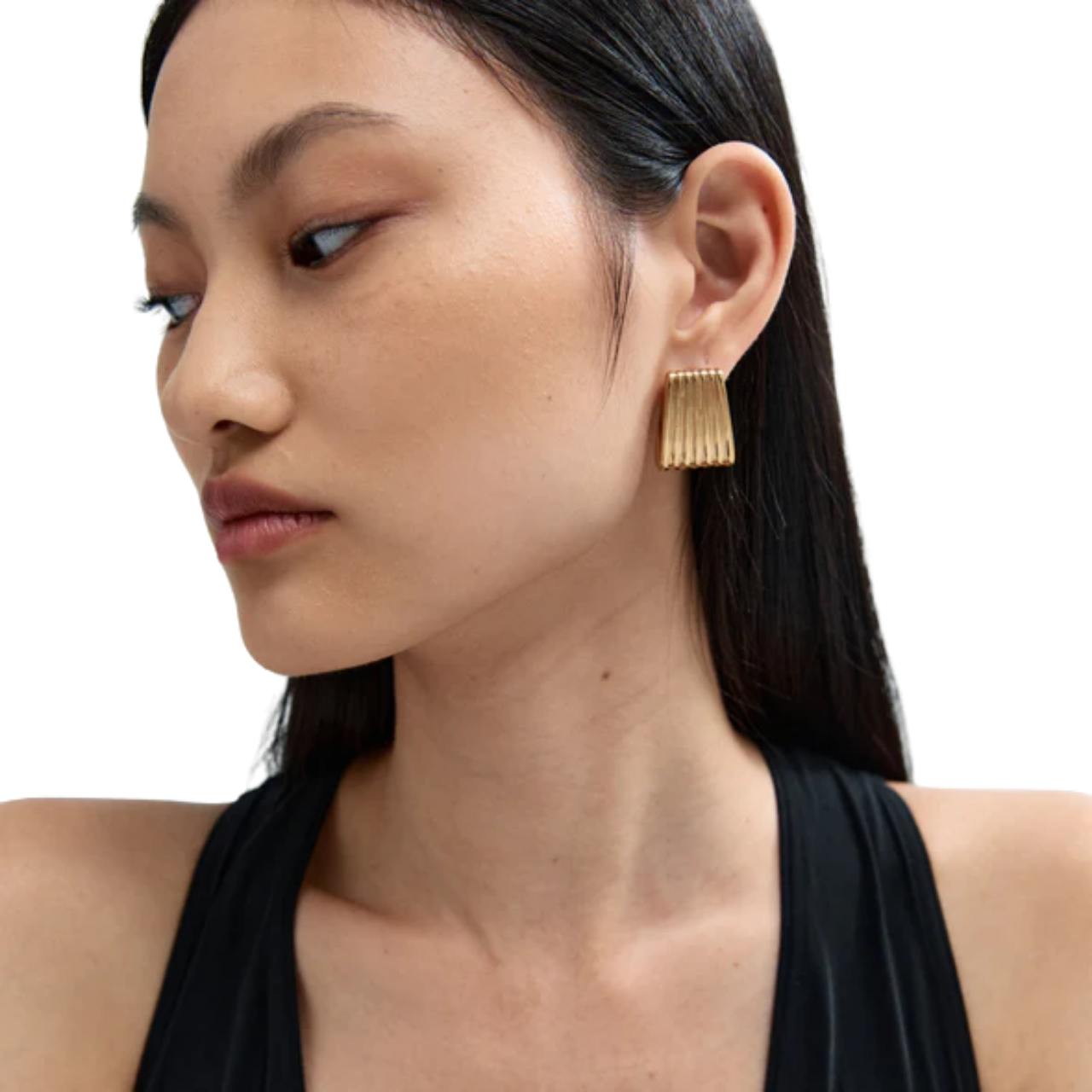 Ribbed Earring Gold