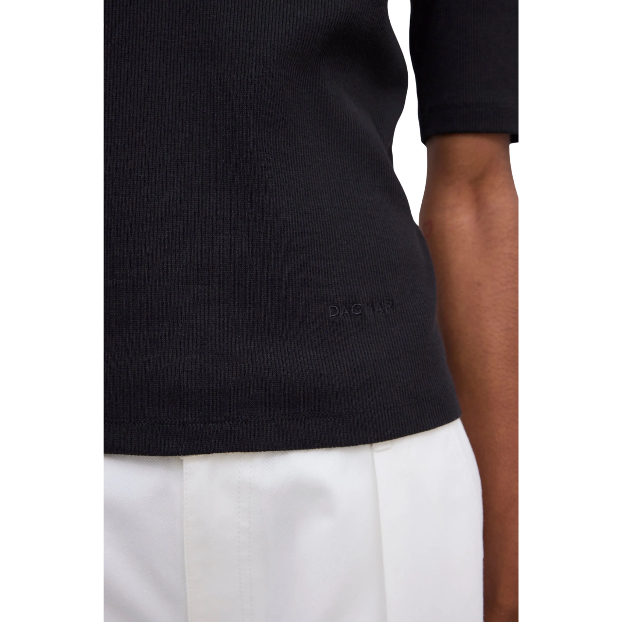Fitted Rib Tee Black