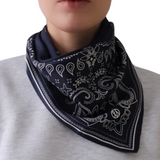 Paisley Scarf Navy Black Whte