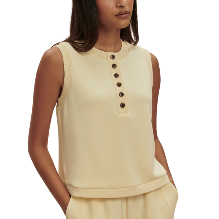 Marla Button Tank Anise Flower