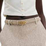 Monogram Leather Belt Light Taupe