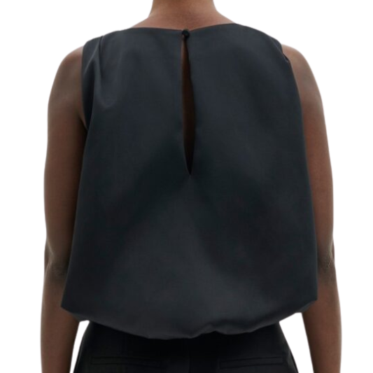 Valentina Knotted Shoulder Top Black