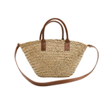 Small Monogram Straw Tote Cognac