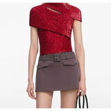 Red Fil Coupe Cut Out Top Red