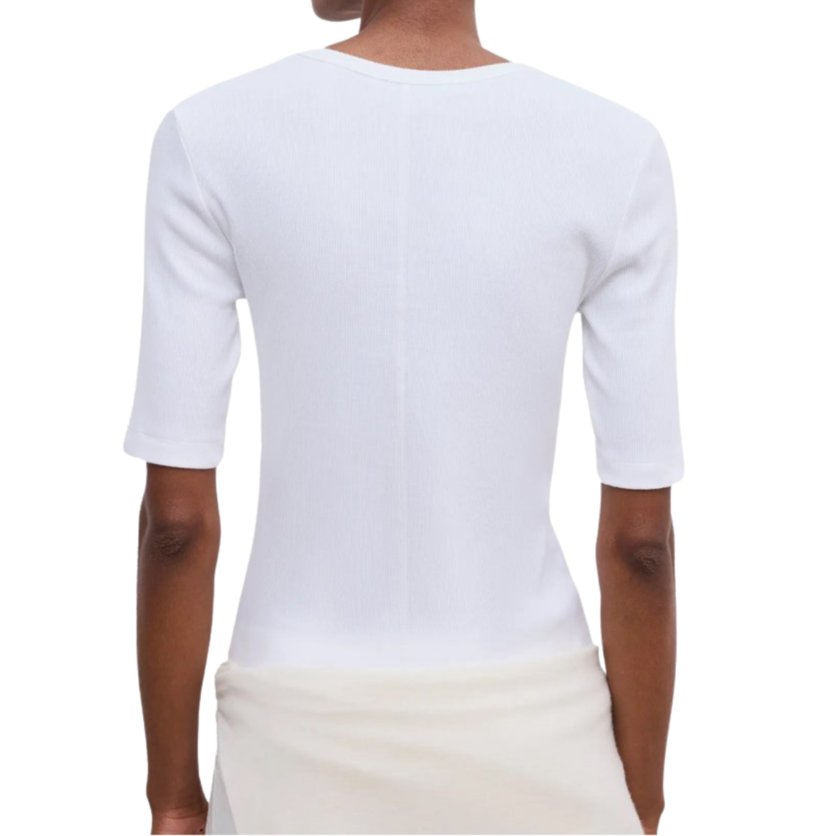 Fitted Rib Tee White