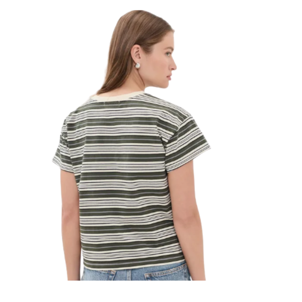 Kelly Green Stripe Boxy Tee