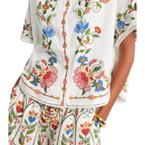 Stitched Garden Off White Blouse