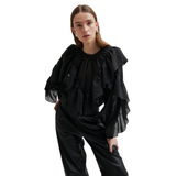 Fria Frill Blouse  Black