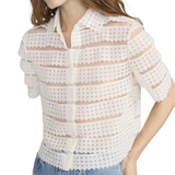 The Lattice Crochet Blouse Cream