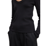 Scoop Jersey Top Black