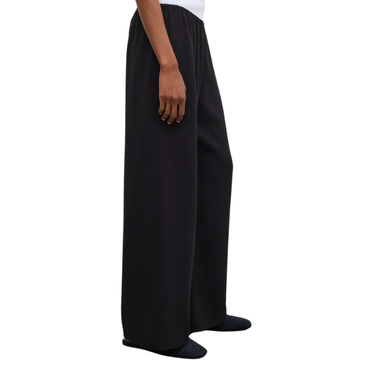 Fluid Crepe Trousers Black