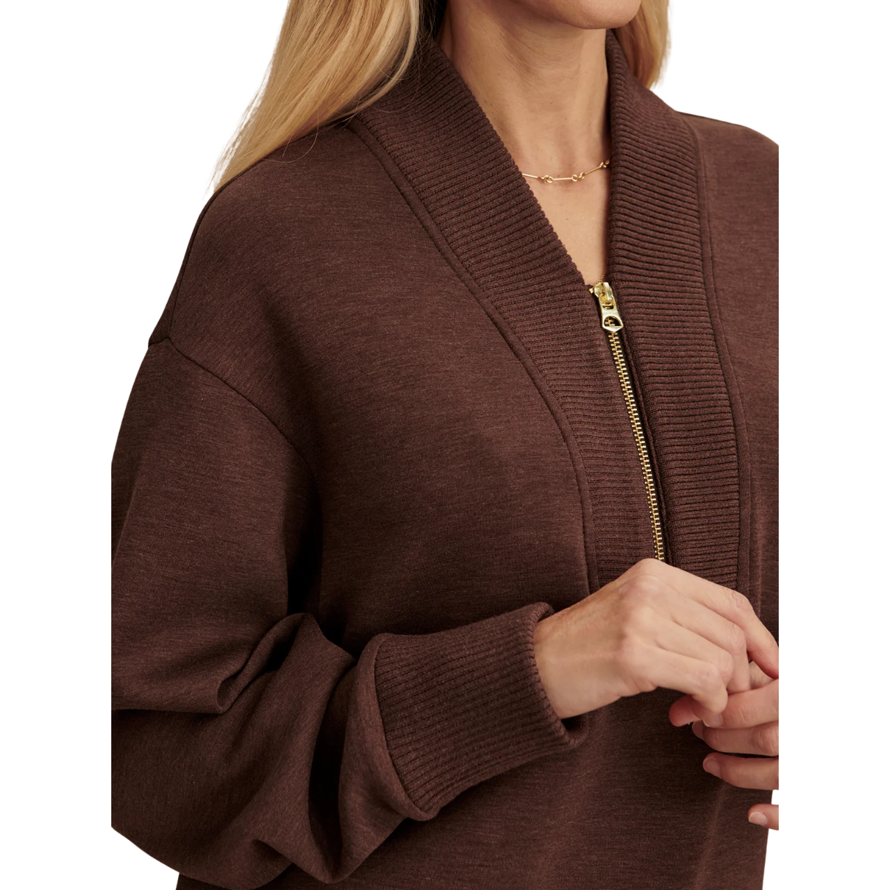 Sally Half Zip Sweat Coffee Bean